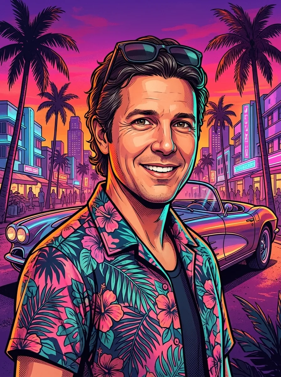 Loading screen art made from a selfie